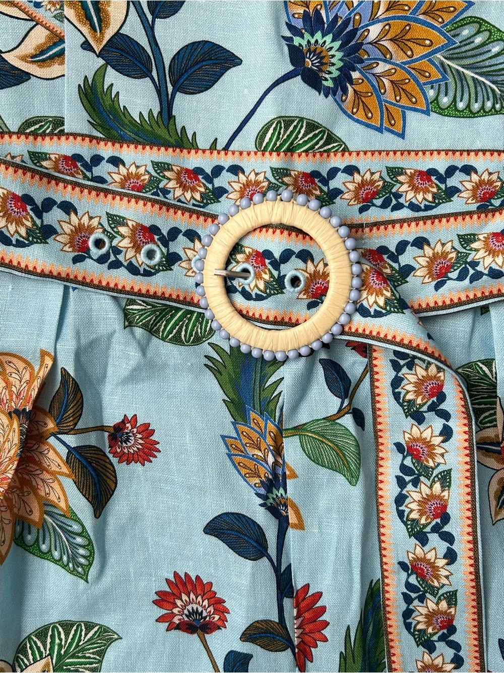 Farm Rio Floral Delhi Light Blue Romper - Picture 6 of 10